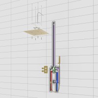 Душевая система встроенная с термостатом Timo Petruma SX-5029/18SM черное золото