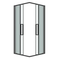 Душевое ограждение Grossman Cosmo 300.K33.02.1010.42.00 (100х100х195) квадрат,раздвижная,графит сатин,стекло прозрачное, 1 место