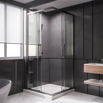 1/2 Душевого угла Veconi Premium Trento PTC-20GR, 800*2000мм, брашированный графит, стекло прозрачное