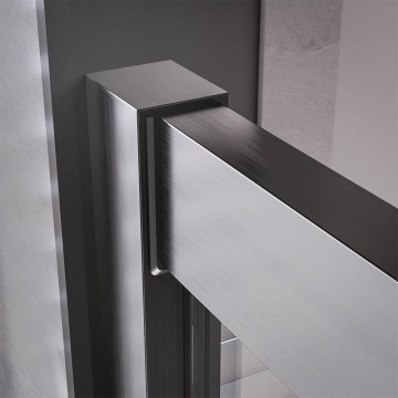 1/2 Душевого угла Veconi Premium Trento PTC-20GR, 800*2000мм, брашированный графит, стекло прозрачное