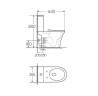 Унитаз напольный Grossman Classic GR-4465SQ (640х350х800) безободковый,белый с тонкой крышкой,микролифт,смыв торнадо,2 места