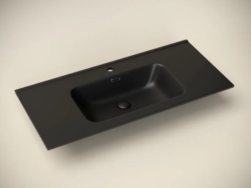 Умывальник накладной прямоугольный (цвет Черный Матовый) Element 1010x465x180мм