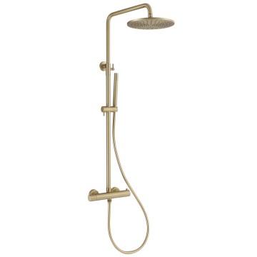 Душевая стойка ABBER Wasser Kreis AF8160GL с термостатом без излива, золото матовое