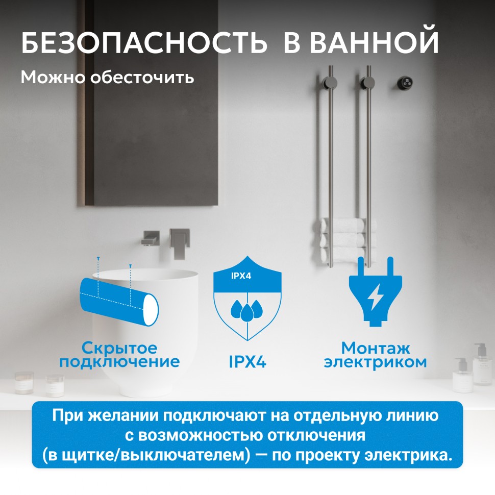 Полотенцесушитель электрический ABBER Charme AH4002 хром