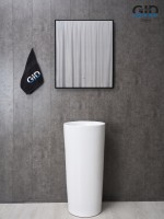 Раковина Gid Nb130w 81118 накладная белая 41x41x85