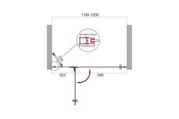 Душевая дверь BelBagno KRAFT-60/60-C-Cr-L