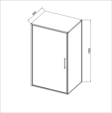 Душевой уголок Слим 8мм (Slim 8mm) VSR-4SLP9090CLB, 900*900, черный, стекло прозрачное