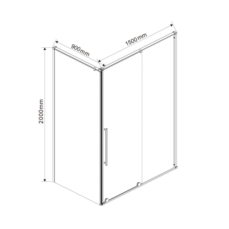 Душевой уголок Arno VSR-1A9015CL, 1500*900, хром, стекло прозрачное
