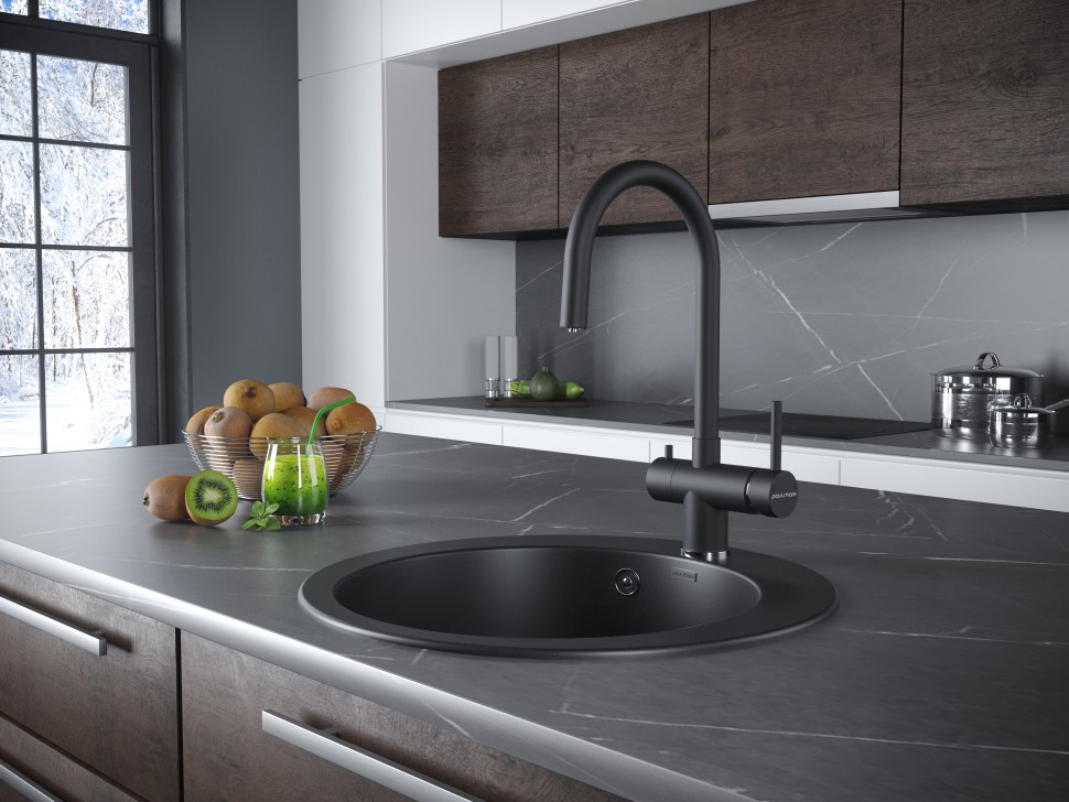 Смеситель для кухни Heller, антрацит, He213218-401(AN), Paulmark