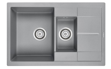 Мойка FLUGEN 60/1,5, IT-GRANIT, PM237850-GRM, серый металлик, 775х495 мм, Paulmark