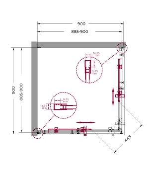 Душевой уголок BelBagno MARINO-A-2-90-C-CR