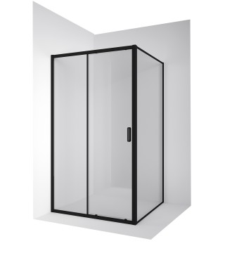 Душевое ограждение Ambassador Forsa 17021216AB-120AB (100х120х200) прямоугольник,черный,стекло прозрачное,раздвижная,2 места