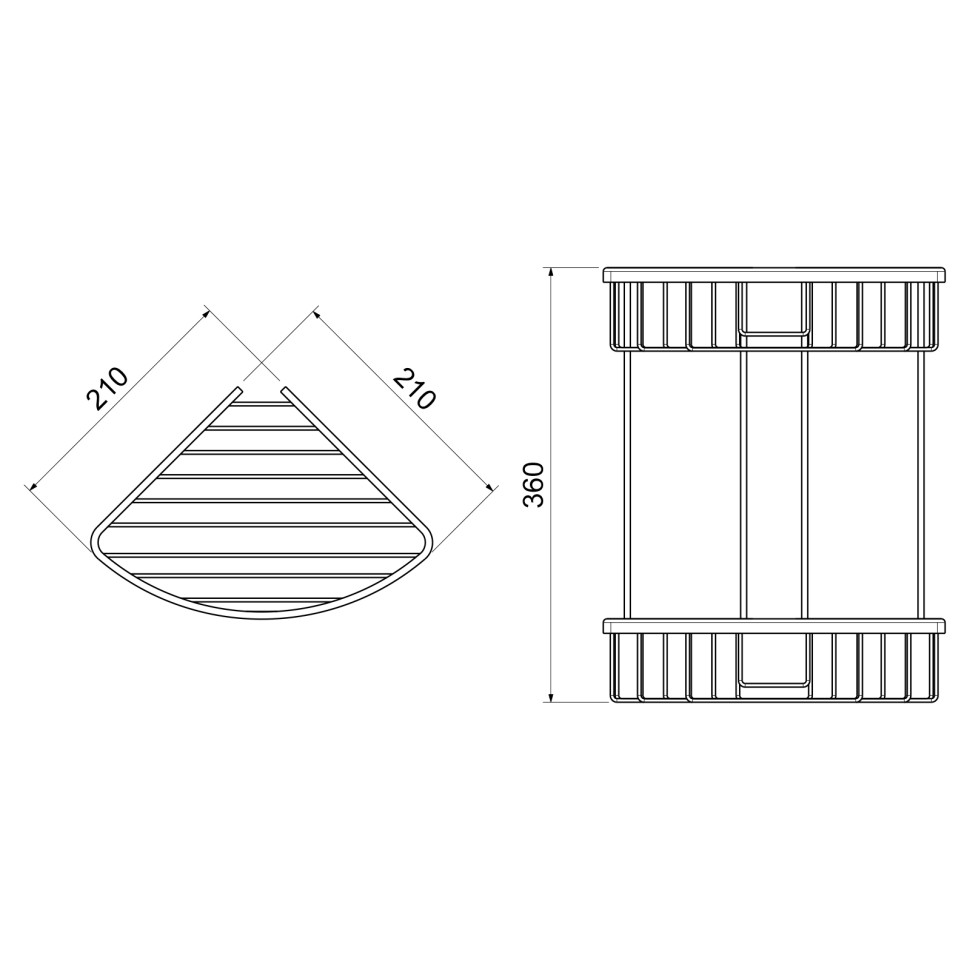 Полка угловая двойная Timo Saona 13082/18 черное золото