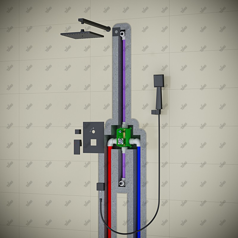 Душевая система встроенная Timo Selene SX-2069/03SM черный