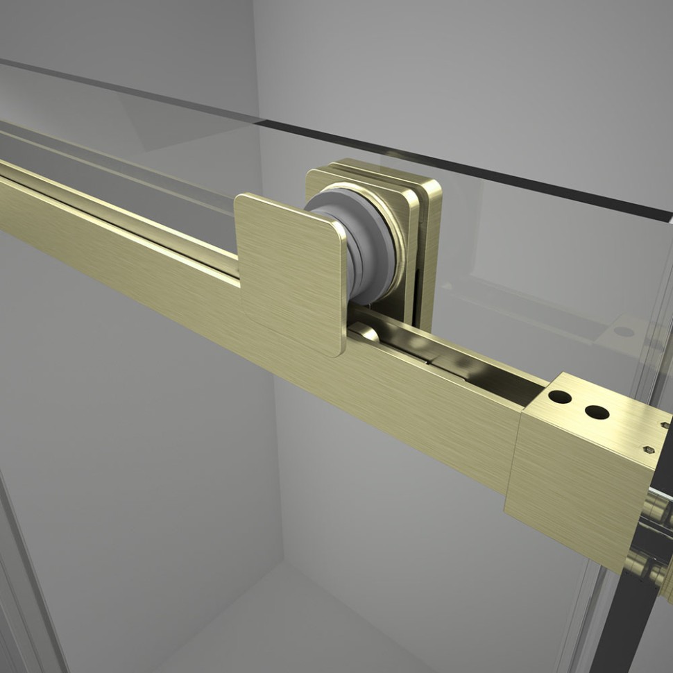 Душевой угол Veconi Rovigo RV-075G, 1300х900х2000 золото брашинг, стекло прозрачное