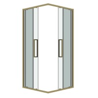 Душевое ограждение Grossman Cosmo 300.K33.02.8080.32.00 (80х80х195) квадрат,раздвижная,золото сатин,стекло прозрачное, 1 место