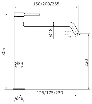 Смеситель для раковины GRB TIME XXL 47511455, медь