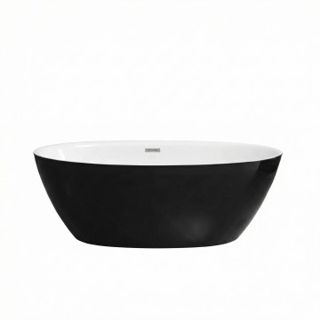 Ванна отдельностоящая Grossman Classic GR-2403MB (150х78х58) цвет черный/белый матовый,1 место