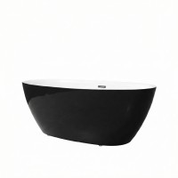 Ванна отдельностоящая Grossman Classic GR-2403MB (150х78х58) цвет черный/белый матовый,1 место