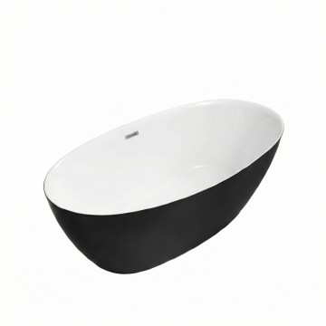 Ванна отдельностоящая Grossman Classic GR-2403MB (150х78х58) цвет черный/белый матовый,1 место