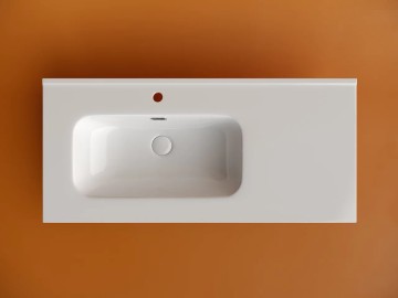 Раковина накладная мебельная CERAMICANOVA Element чаша слева с отверстием под смеситель 1010x465x180 мм цвет белый CN7003L