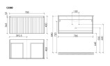 Тумба подвесная SANCOS Code 590х453х400, c одним ящиком оснащенным доводчиками, цвет серая платина , арт. CD60GP