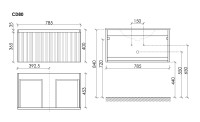 Тумба подвесная SANCOS Code 590х453х400, c одним ящиком оснащенным доводчиками, цвет серая платина , арт. CD60GP