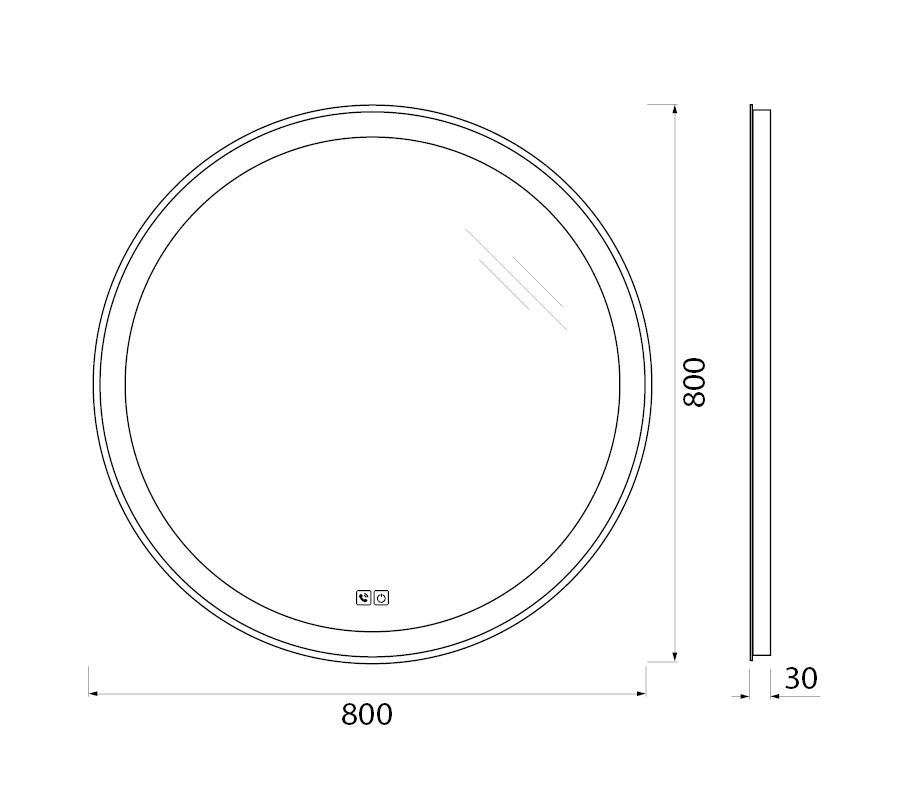 Зеркало BelBagno SPC-RNG-800-LED-TCH-PHONE