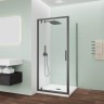 Душевой угол Veconi Ottimo P30SP GR, 700х800х1900 графит брашинг, стекло прозрачное