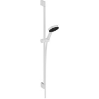 Душевой гарнитур Hansgrohe Pulsify: ручной душ с держателем, настенный, 3jеt, цвет: белый матовый 24170700
