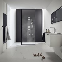 Душевой гарнитур Hansgrohe Pulsify: ручной душ с держателем, настенный, 3jеt, цвет: белый матовый 24170700