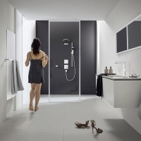 Душевой гарнитур Hansgrohe Pulsify: ручной душ с держателем, настенный, 3jеt, цвет: белый матовый 24170700