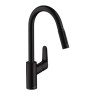 Смеситель для кухни Hansgrohe Focus 240, 31815670 с выдвижным душем черный матовый