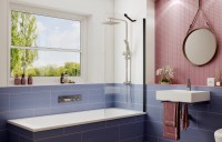 Шторка для ванны Ambassador Bath Screens 16041207 (80х140) черный,стекло прозрачное,неподвижное,1 место