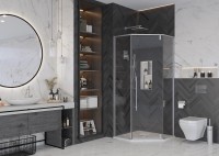 Душевое ограждение Ambassador Ritz 112011103 (100х100х200) трапеция,хром,стекло прозрачное,распашная,1 место