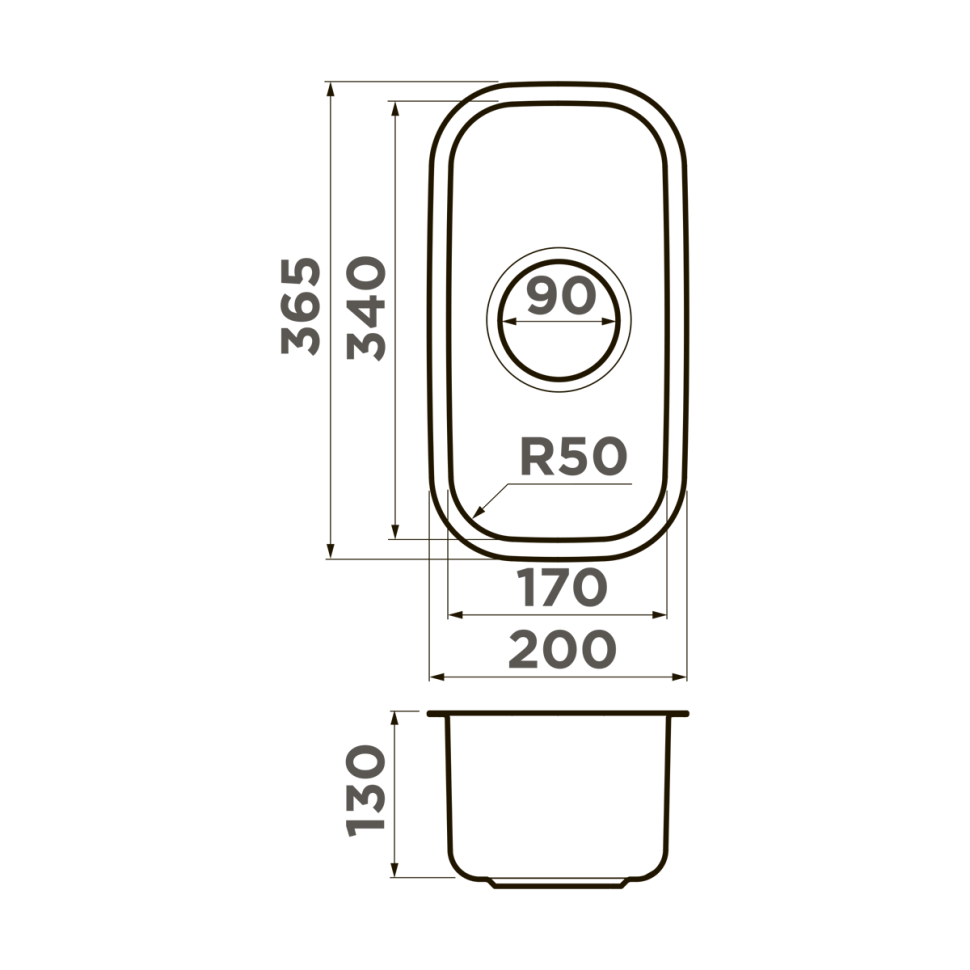 Кухонная мойка Omoikiri Omi 20-U-IN нерж. сталь/нержавеющая сталь