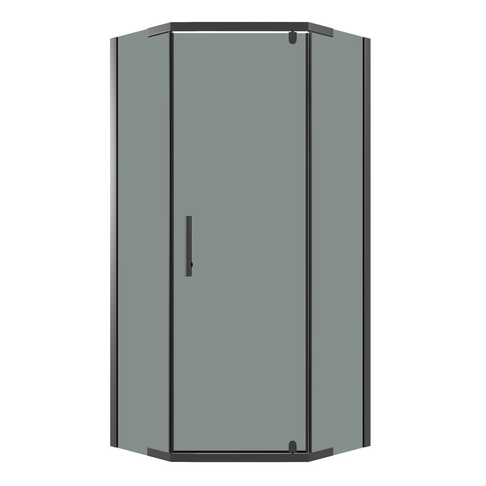 Душевое ограждение Niagara Eco NG-1010-14DT (100х100х190) трапеция,распашное,черный,стекло тонированное,1 место