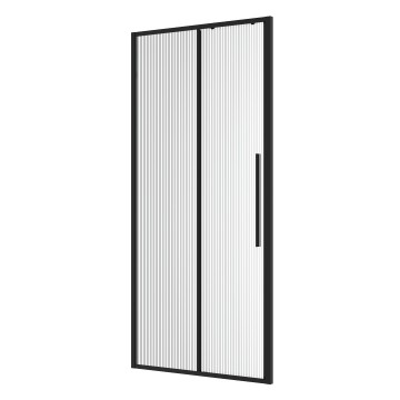 Дверь в нишу Niagara Nova NG-84-L9FHB (90х195) черный матовый,раздвижная влево,стекло рифленое,1 место