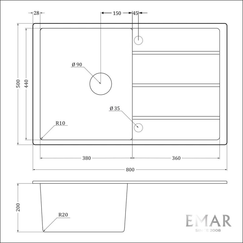 Мойка EMAR EMQ-1800.Q EMQ-1800.Q Берилл