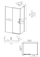 Душевое ограждение Grossman Style 100.K33.05.100.10.02-200.K33.05.100.10.02 (100х100х195) раздвижная(левая),хром,стекло шиншилла,2 места