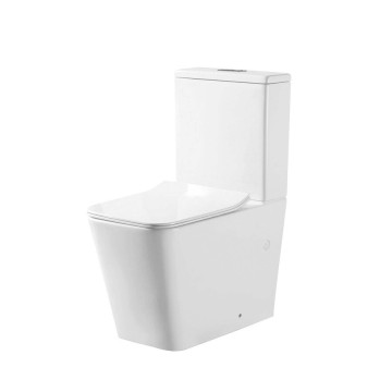 Унитаз напольный Grossman Classic GR-4445SQ (635х355х830) безободковый,белый с тонкой крышкой,микролифт,смыв торнадо,2 места