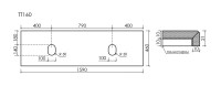 Столешница для ванной комнаты из керамогранита SANCOS Kreman 1600х460 без отверстия под смеситель, арт.TT160A2