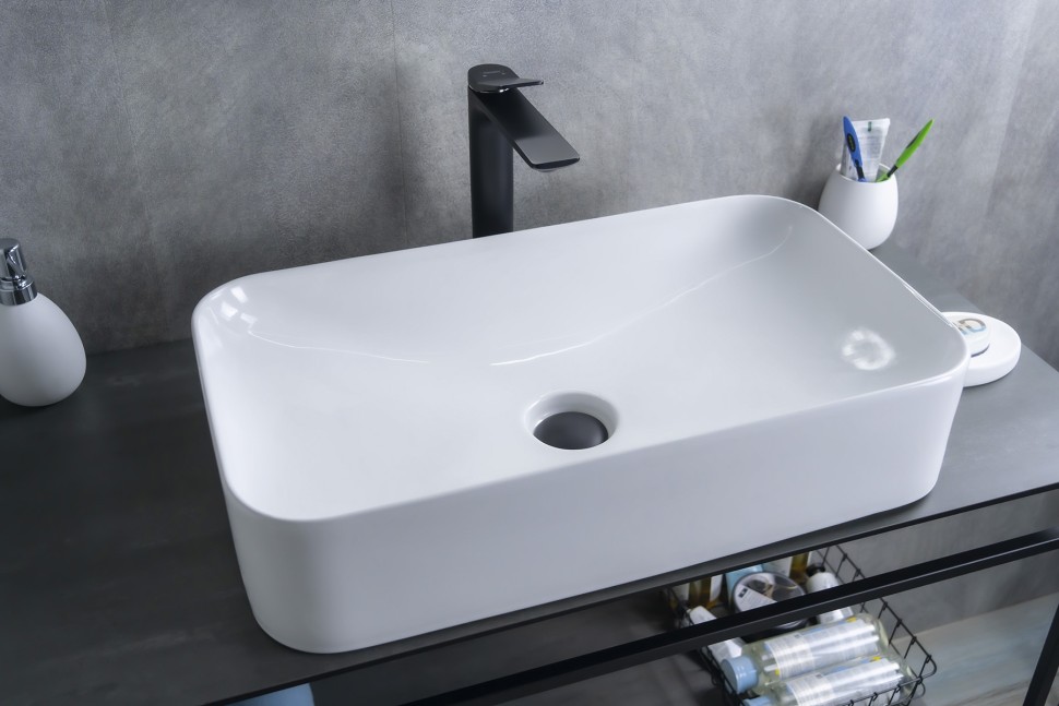 Раковина Gid N9596 51199 накладная белая 61x35x13