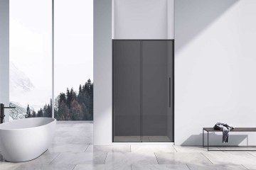 Душевая дверь Слим-Н (Slim-N) VDS-4SN130CGB, 1300, черный, стекло тонированное