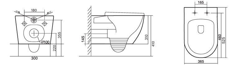 Унитаз подвесной IBERICA BLANCA BILBAO ALTO BIDE Tornado с функцией биде, белый (IB.BLA.234.1B1B)