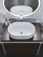 Раковина для ванной накладная Uperwood Aura 60 см, овальная, белая