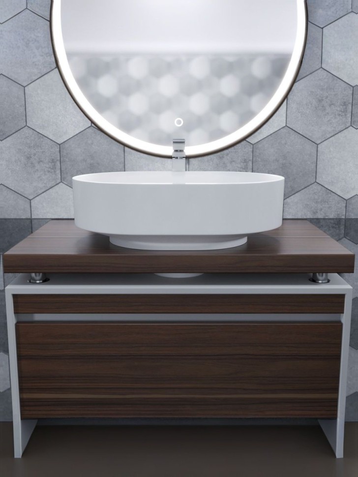 Раковина для ванной накладная Uperwood Aura 60 см, овальная, белая