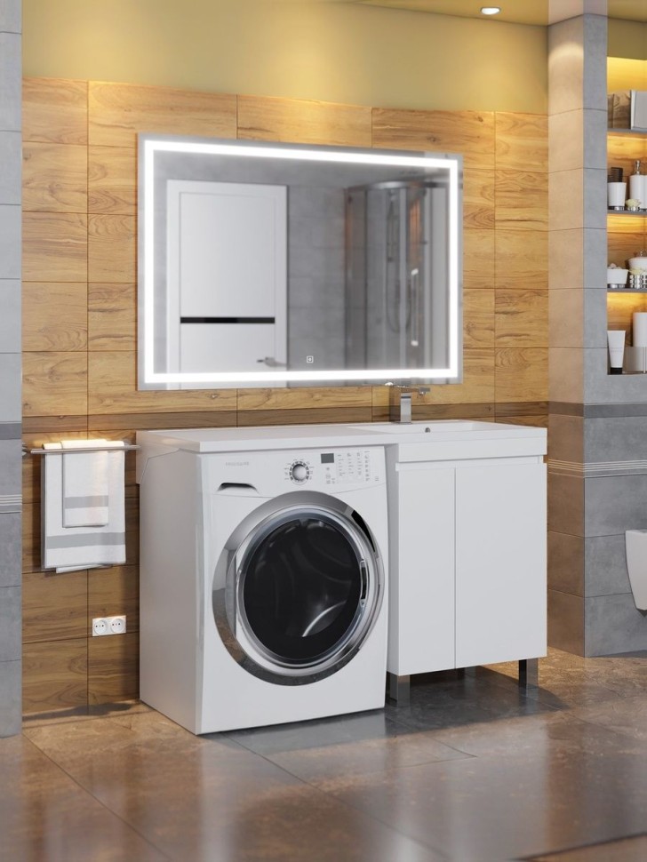 Тумба под стиральную машину напольная Uperwood Magenta 45х50х76,5 см, белая, с дверцами