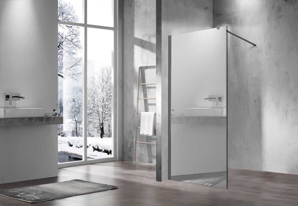 Душевая перегородка Walk-In VSW-1H800MRGM, 800*2000, вороненая сталь, стекло зеркальное