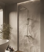 Душевая стойка Desire VSFS-1D1TBN термостатическая с изливом, 25см верх душ, брашированный никель